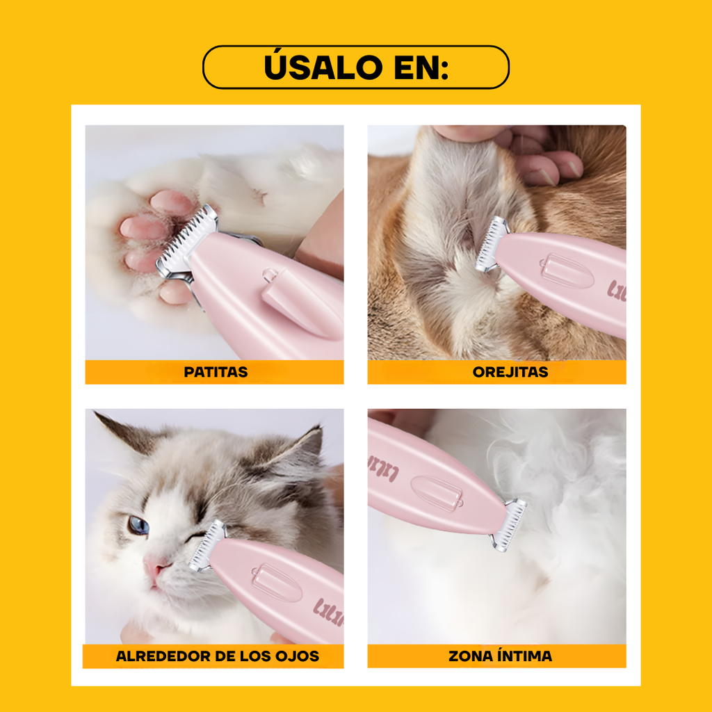 Recortadora de Pelo para Patas para Perros y Gatos con LED | LILIPROPET PT200L
