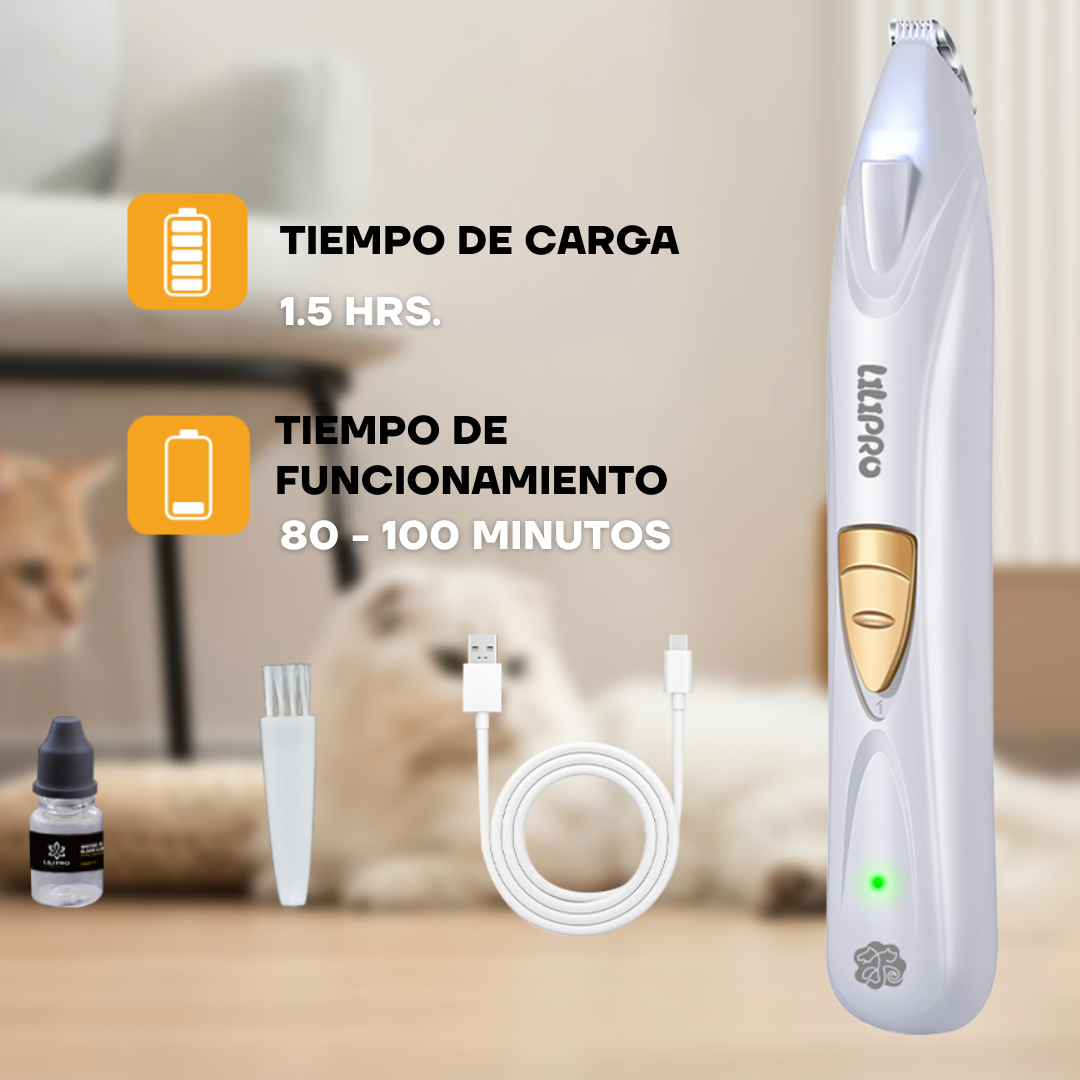 Recortadora de Pelo para Patas con Luz LED y Cuchilla Cerámica | LILIPROPET PT204L