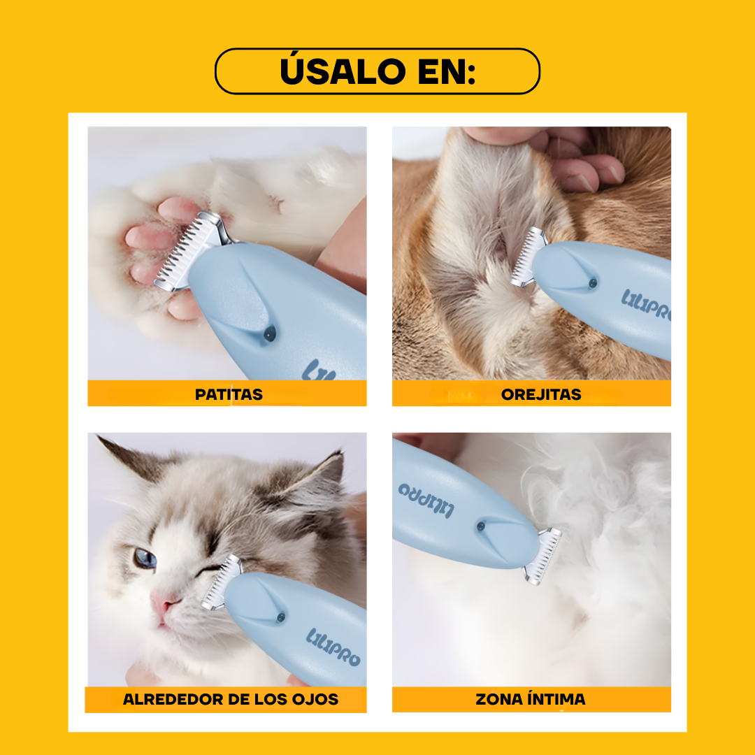 Recortadora de Pelo para Patas con Luz LED para Perros y Gatos | LILIPROPET PT206L