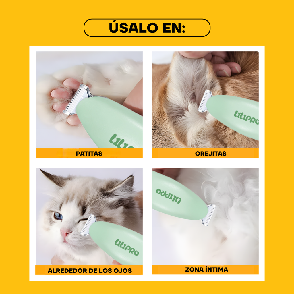 Recortadora de Pelo para Patas Silenciosa para Perros y Gatos | LILIPROPET PT206