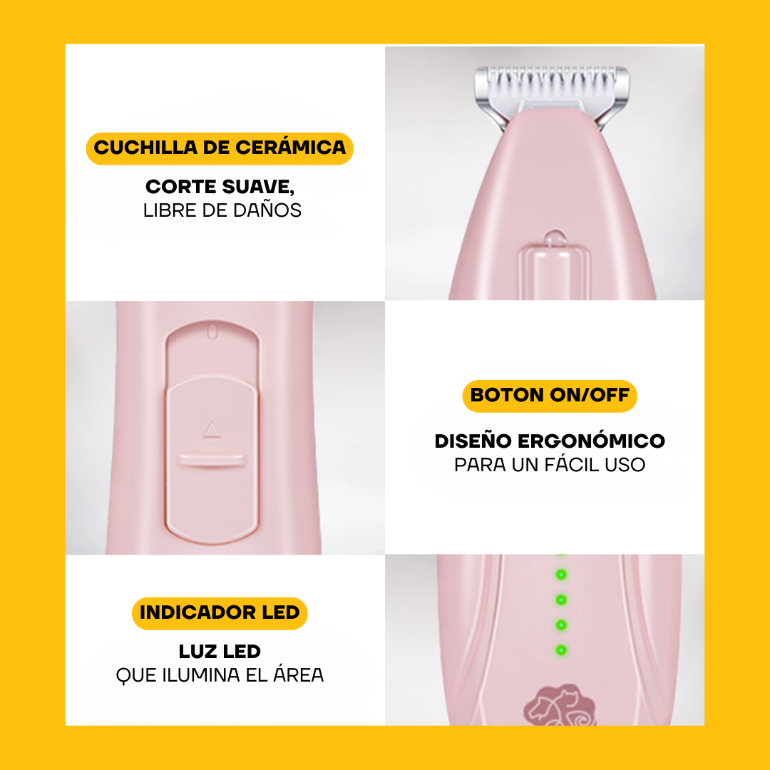 Recortadora de Pelo para Patas para Perros y Gatos con LED | LILIPROPET PT200L