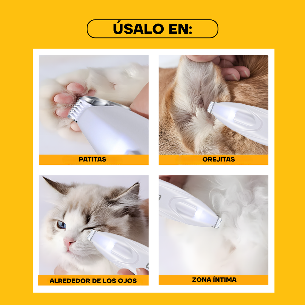 Recortadora de Pelo para Patas con Luz LED y Cuchilla Cerámica | LILIPROPET PT204L