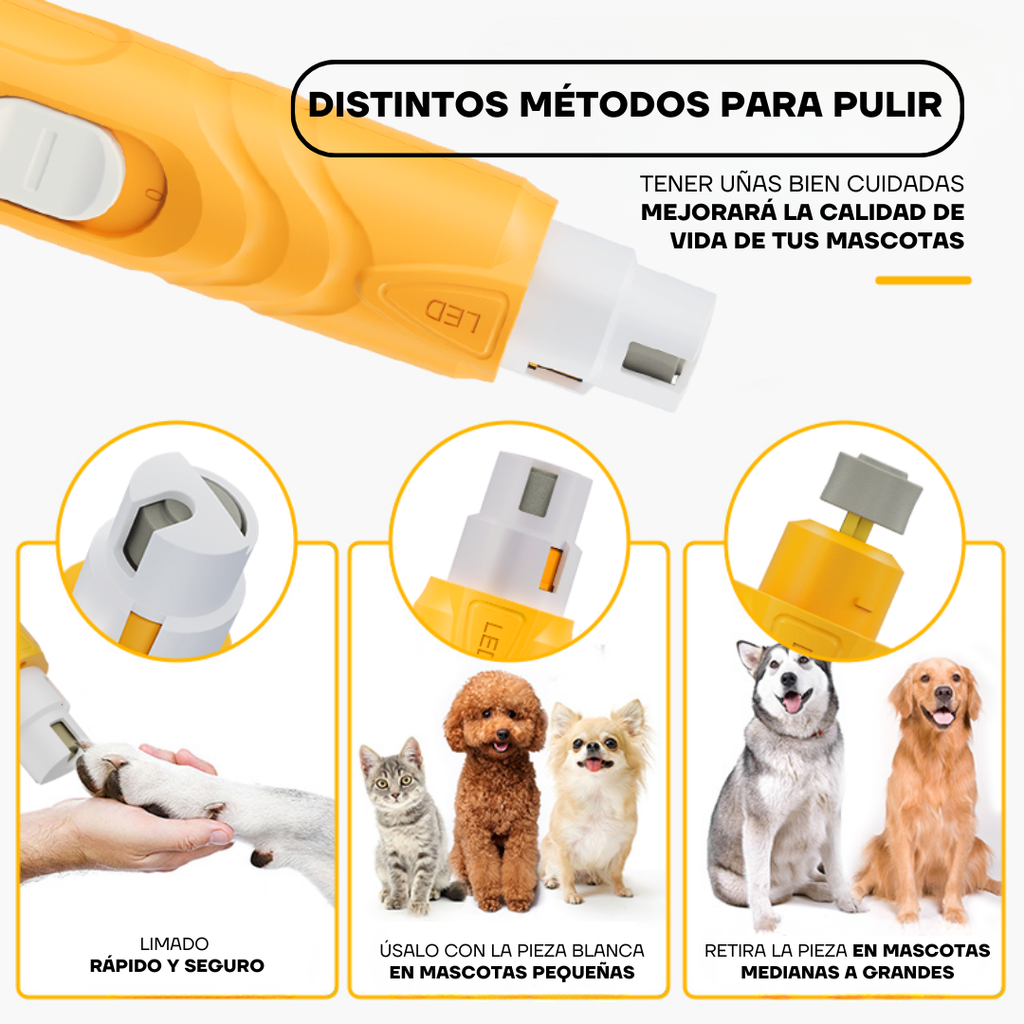 Lima de Uñas Eléctricas para Perros y Gatos con Luz LED | LILIPROPET PG100