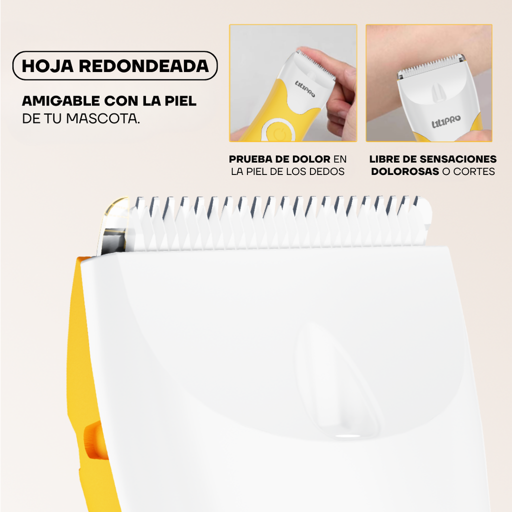Cortapelos Inalámbrico para Mascotas con LED y Cuchilla Cerámica | LILIPROPET PT302