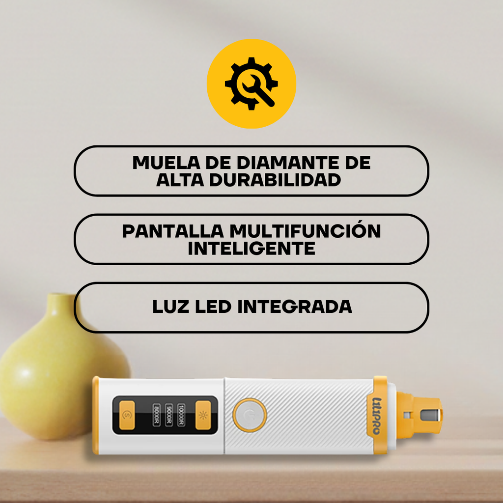 Lima de Uñas Profesional Eléctrica para Perros y Gatos con Pantalla LED | LILIPROPET PG102