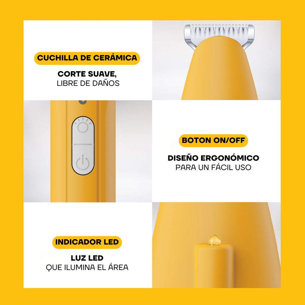 Recortadora de Pelo para Patas con LED y 2 Velocidades para Perros y Gatos | LILIPROPET PT209L