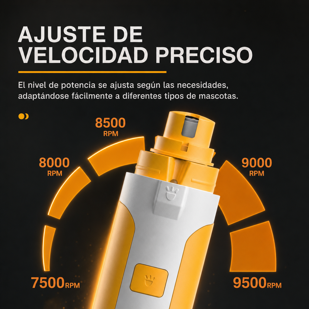 Lima de Uñas Eléctrica 5 Velocidades con Luz LED para Perros y Gatos | LILIPRO PET PG105