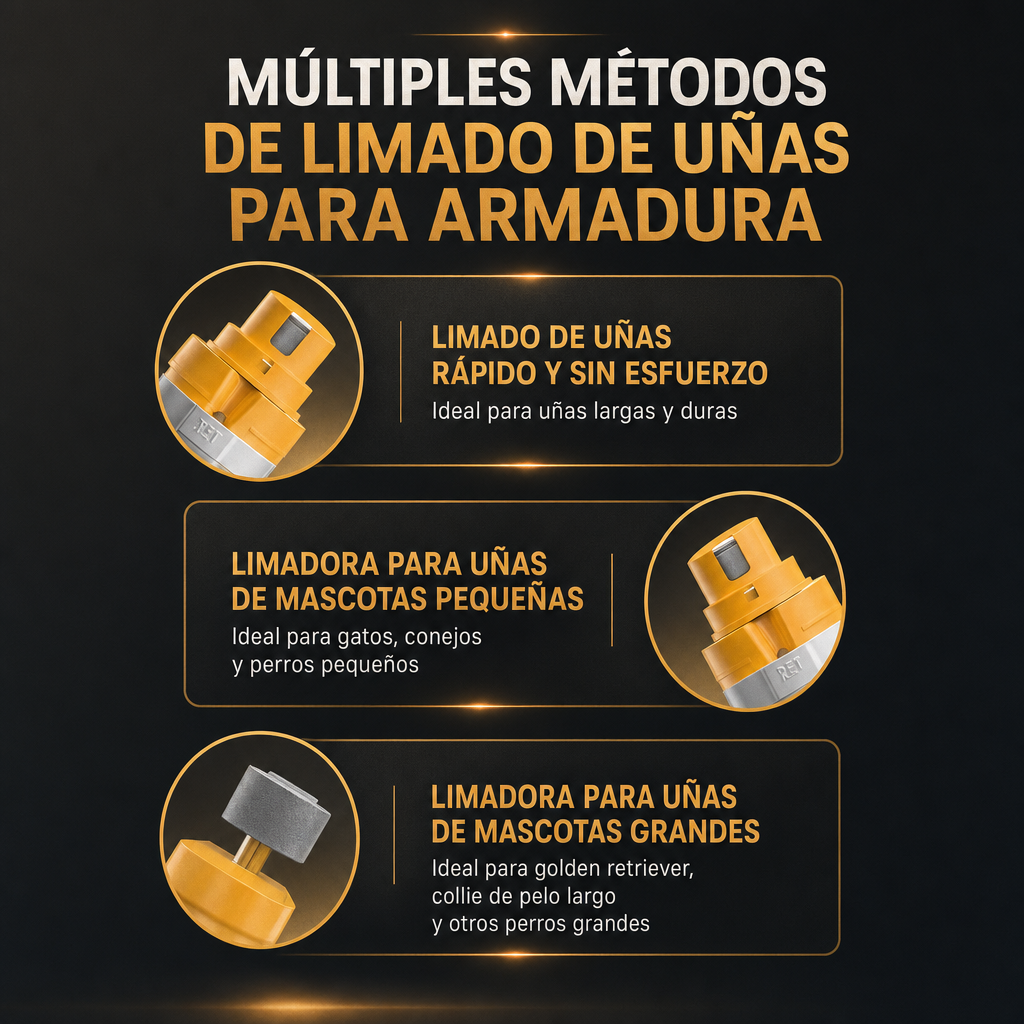 Lima de Uñas Eléctrica 5 Velocidades con Luz LED para Perros y Gatos | LILIPRO PET PG105