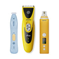 Kit Completo LILIPRO PET: cortapelos PT305 amarillo, recortadora de patas PT206L y lima de uñas PG101